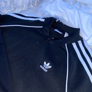 Womens adidas original black superstar tracksuit. Size S